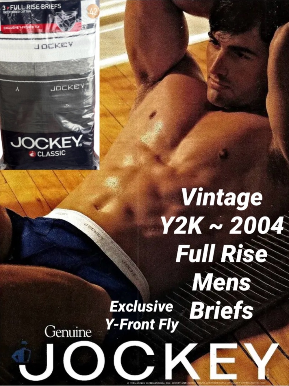 Vtg 2004 Jockey Classic Full Rise Brief 3 Pk Size 42 Y2K NEW OLD STOCK Colors
